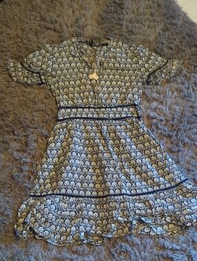 Scotch & Soda Navy and White Floral Fit-and-Flare Girls Dress